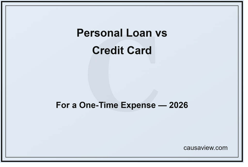 personal loan vs credit card for a one-time expense 2026